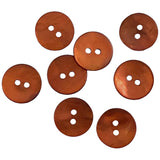 Rust/Copper Velvet Agoya Shell 5/8" 2-hole Button, Pack of 8  #SK-1220