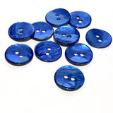 Royal Blue Shiny Agoya 2-Hole Button 13/16"  Per Button 20mm  #1232