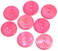 Running Low, Pink River Shell 5/8" 2-hole Button, Pack of 8   #SK-1781