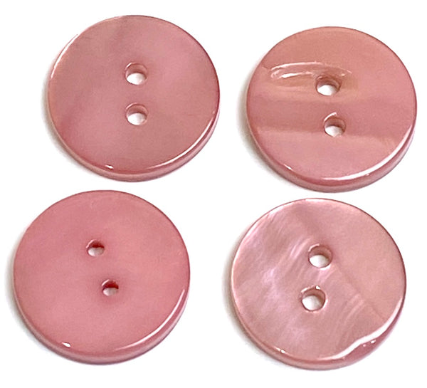 Re-Stocked Dusty Rose River Shell 5/8" 2-hole Button, Pack of 8   #1784