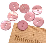 Re-Stocked Dusty Rose River Shell 5/8" 2-hole Button, Pack of 8   #1784
