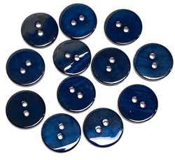 Re-Stocked, 5/8" Dark Navy Blue River Shell, Pack of 12 Buttons   #1778-B