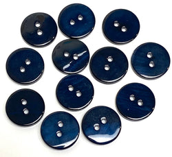 5/8" MIDNIGHT Blue River Shell PACK OF 11 BUTTONS   #1778-B