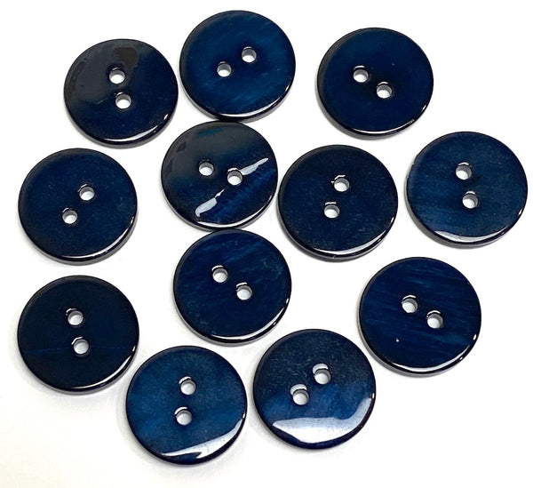 5/8" MIDNIGHT Blue River Shell PACK OF 11 BUTTONS   #1778-B