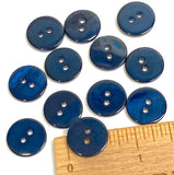 Re-Stocked:  5/8" Dark Navy Blue River Shell, Pack of 12 Buttons   #SK-1778-B