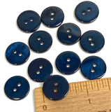 5/8" MIDNIGHT Blue River Shell PACK OF 11 BUTTONS   #1778-B