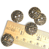 SPECIAL Round Coin Antique Brass 11/16" Tierra Cast, 2 holes #FJ-137