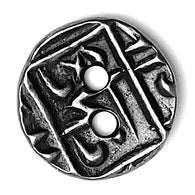 Running Low - Round Coin Antique Silver 11/16" Tierra Cast, 2 holes #FJ-138
