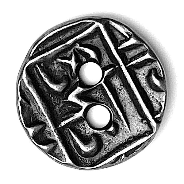 Running Low - Round Coin Antique Silver 11/16" Tierra Cast, 2 holes #FJ-138