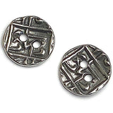 SPECIAL Round Coin Antique Silver 11/16" Tierra Cast, 2 holes #FJ-138