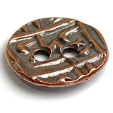 Round Coin Antiqued Copper Plate 11/16" Tierra Cast, 2 holes #FJ-139