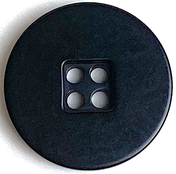 Black 4 Recessed Holes 9/16"/15mm Corozo 'Windowpane' Button Tagua, Pack of 4, #SK-478