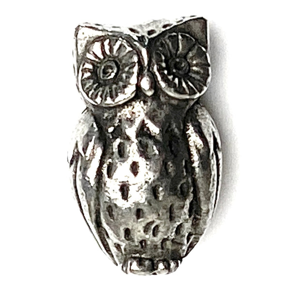 Running Low, Horned Owl Pewter Bead from Green Girl Studios 11/16"  #G-172