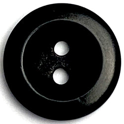 Re-Stocked, Black Satin 5/8"/16mm Corozo Raised Rim 2-Hole Button Pack of 4, #SK-455