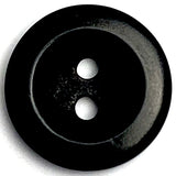 Re-Stocked, Black Satin 5/8"/16mm Corozo Raised Rim 2-Hole Button Pack of 4, #SK-455