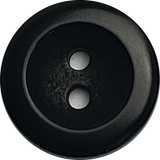 Re-Stocked, Black Satin 5/8"/16mm Corozo Raised Rim 2-Hole Button Pack of 4, #SK-455