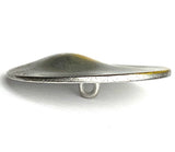 Asymmetrical Silver-Gold Flying Saucer 1-1/2" /38mm Oval-ish Metal Button #SK-942