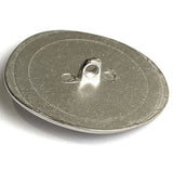 Asymmetrical Silver-Gold Flying Saucer 1-1/2" /38mm Oval-ish Metal Button #SK-942