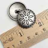 SALE Circles Around Flower 7/8" Lighter Silver Concho Button, 23mm  #SWC-152