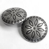 Circles Around Flower 7/8" Dark Silver Concho Button, 23mm  #SWC-153