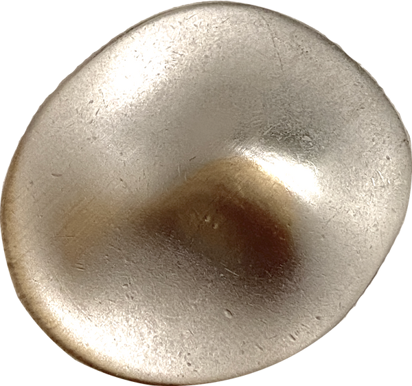 Asymmetrical Silver-Gold Flying Saucer 1-1/2" /38mm Oval-ish Metal Button #SK-942