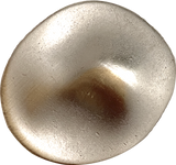 Asymmetrical Silver-Gold Flying Saucer, Smaller, 7/8" /23mm Oval-ish Metal Button #SK-943