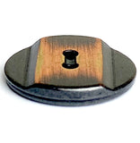 Burnt Copper Band on Black, Two Hole Metal Button 5/8" / 16mm Smaller Size, Pack of TWO #SK-896