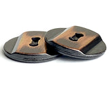 Burnt Copper Band on Black, Two Hole Metal Button 5/8" / 16mm Smaller Size, Pack of TWO #SK-896