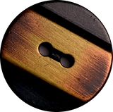 Burnt Copper Band on Black, Two Hole Metal Button 11/16" / 18mm Larger Size, Pack of TWO #SK-895