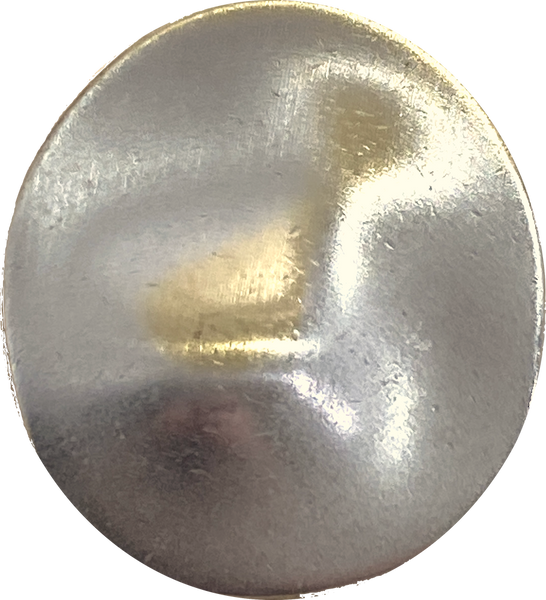Asymmetrical Silver-Gold Flying Saucer, Smaller, 7/8" /23mm Oval-ish Metal Button #SK-943