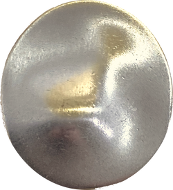 Asymmetrical Silver-Gold Flying Saucer 1-1/2" /38mm Oval-ish Metal Button #SK-942