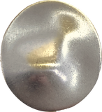 Asymmetrical Silver-Gold Flying Saucer 1-1/2" /38mm Oval-ish Metal Button #SK-942