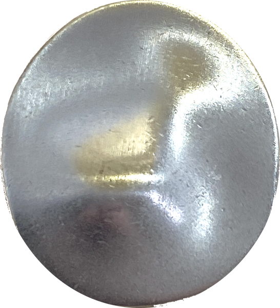 Asymmetrical Silver-Gold Flying Saucer, Smaller, 7/8" /23mm Oval-ish Metal Button #SK-943