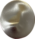 Asymmetrical Silver-Gold Flying Saucer 1-1/2" /38mm Oval-ish Metal Button #SK-942
