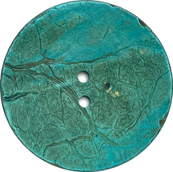 Bright Turquoise Extra Large Coconut Button "Rustica"  2-1/4" Scooped