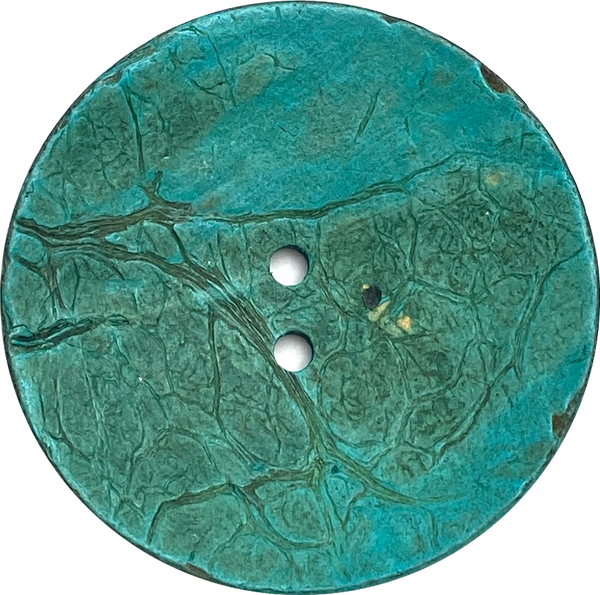 Bright Turquoise Extra Large Coconut Button "Rustica"  2-1/4" Scooped