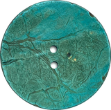Bright Turquoise Extra Large Coconut Button "Rustica"  2-1/4" Scooped