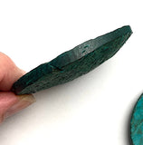 Bright Turquoise Extra Large Coconut Button "Rustica"  2-1/4" Scooped
