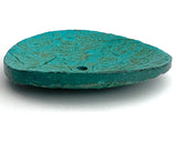 Bright Turquoise Extra Large Coconut Button "Rustica"  2-1/4" Scooped