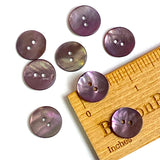 Re-Stocked, Purple Velvet Rustic Natural Agoya Shell 5/8" 2-hole Button, Pack of 8 #1222