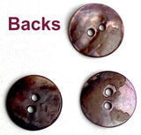 Re-Stocked, Purple Velvet Rustic Natural Agoya Shell 5/8" 2-hole Button, Pack of 8 #1222