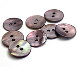 Re-Stocked, Purple Velvet Rustic Natural Agoya Shell 5/8" 2-hole Button, Pack of 8 #1222