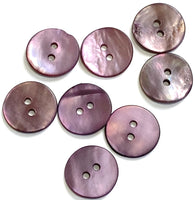 Re-Stocked Purple Velvet Matte Agoya Shell 5/8" 2-hole Button, Pack of 8  #SK-1222