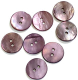 Re-Stocked Purple Velvet Matte Agoya Shell 5/8" 2-hole Button, Pack of 8  #SK-1222