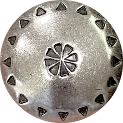 Southwest Wreath Concho Button, Shank Back Satin Finish Nickel Silver, 1"  #SW-25