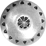 Southwest Wreath Concho Button, Shank Back Satin Finish Nickel Silver, 1"  #SW-25