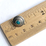 Rustic Blue Bead Sunflower Southwest Shank Back Concho Button 1/2" Nickel Silver,  #SW-256
