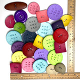 Button Mix, 28 New Large Resin Buttons, Samples and Overruns  #PIE-4