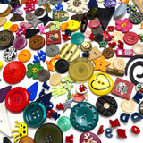 Button Fun Mix, 1/2 Pound of Kids, Hearts, Letters, Animals Etc. New Plastic Buttons, Samples and Overruns  #PIE-5