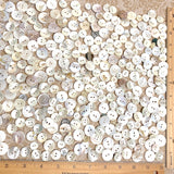 White Shell Stragglers, One Pound Mixed Sizes/Styles: 300+ Mother of Pearl Shell Buttons, $25.00